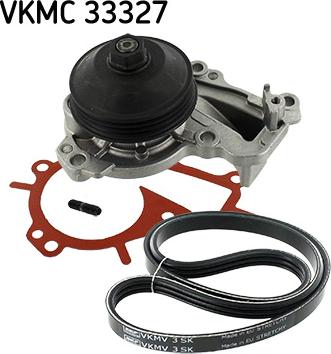 SKF VKMC 33327 - Water Pump + V-Ribbed Belt Set autospares.lv