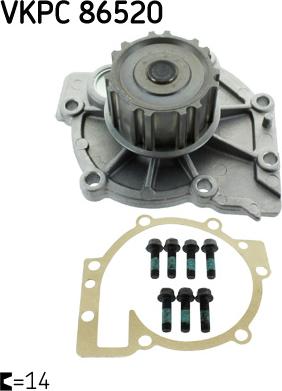 SKF VKPC 86520 - Water Pump autospares.lv