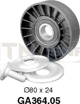 SNR GA364.05 - Pulley, v-ribbed belt autospares.lv