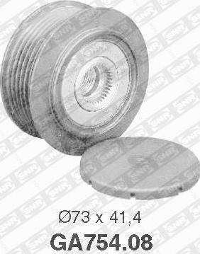 SNR GA754.08 - Pulley, alternator, freewheel clutch autospares.lv