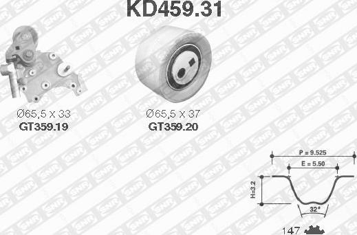 SNR KD459.31 - Timing Belt Set autospares.lv