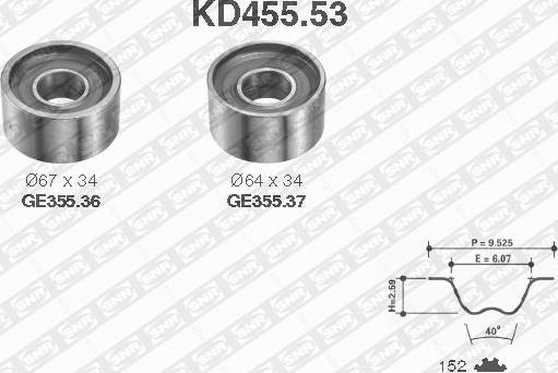 SNR KD455.53 - Timing Belt Set autospares.lv