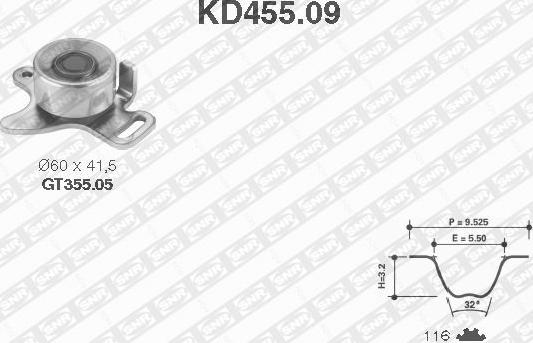 SNR KD455.09 - Timing Belt Set autospares.lv