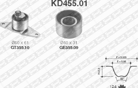 SNR KD455.01 - Timing Belt Set autospares.lv