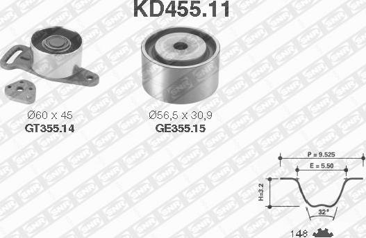 SNR KD455.11 - Timing Belt Set autospares.lv