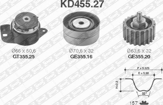 SNR KD455.27 - Timing Belt Set autospares.lv