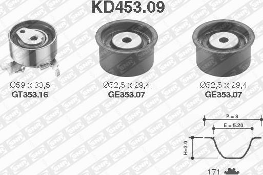 SNR KD453.09 - Timing Belt Set autospares.lv