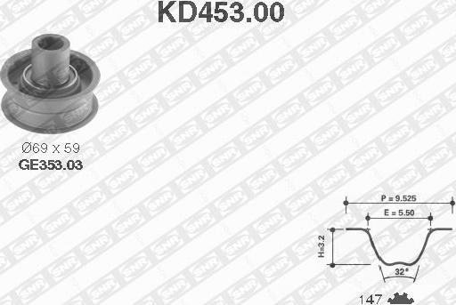 SNR KD453.00 - Timing Belt Set autospares.lv