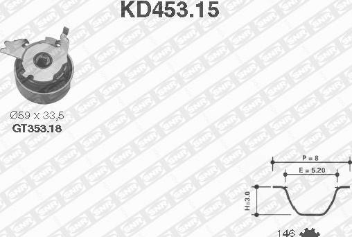 SNR KD453.15 - Timing Belt Set autospares.lv