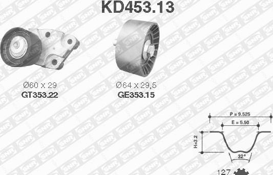SNR KD453.13 - Timing Belt Set autospares.lv