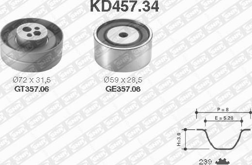 SNR KD457.34 - Timing Belt Set autospares.lv