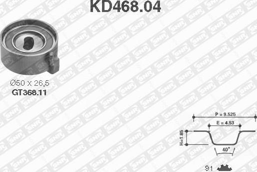 SNR KD468.04 - Timing Belt Set autospares.lv