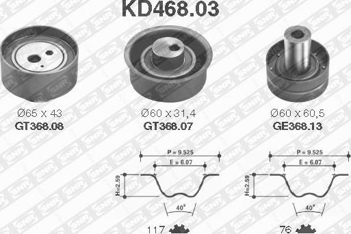 SNR KD468.03 - Timing Belt Set autospares.lv