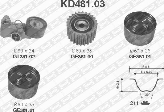 SNR KD481.03 - Timing Belt Set autospares.lv