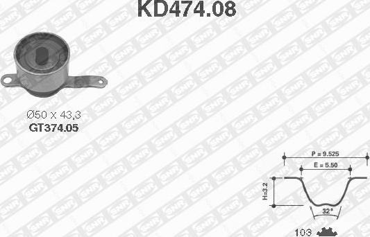 SNR KD474.08 - Timing Belt Set autospares.lv