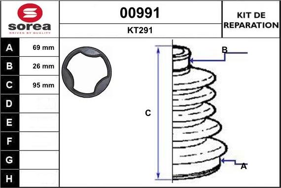 SNRA 00991 - Bellow, drive shaft autospares.lv