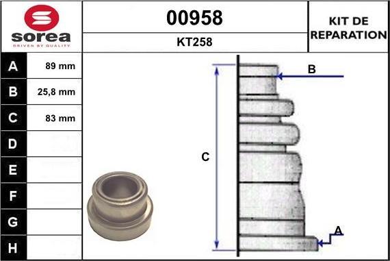 SNRA 00958 - Bellow, drive shaft autospares.lv