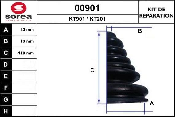 SNRA 00901 - Bellow, drive shaft autospares.lv