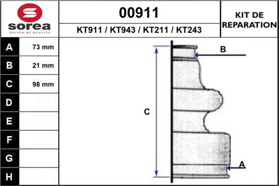 SNRA 00911 - Bellow, drive shaft autospares.lv