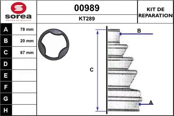 SNRA 00989 - Bellow, drive shaft autospares.lv