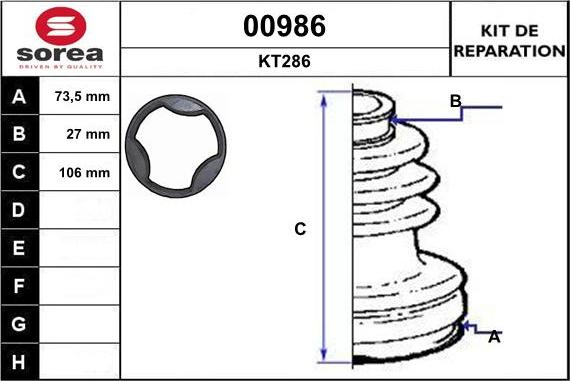 SNRA 00986 - Bellow, drive shaft autospares.lv