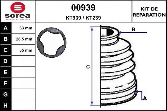 SNRA 00939 - Bellow, drive shaft autospares.lv