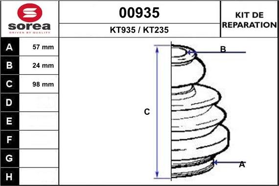 SNRA 00935 - Bellow, drive shaft autospares.lv