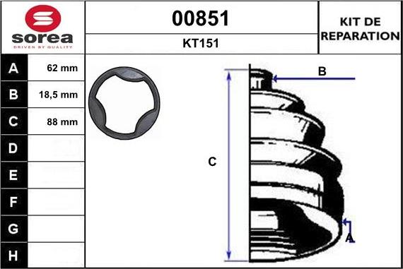 SNRA 00851 - Bellow, drive shaft autospares.lv