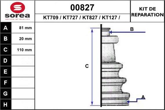 SNRA 00827 - Bellow, drive shaft autospares.lv