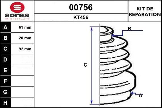 SNRA 00756 - Bellow, drive shaft autospares.lv