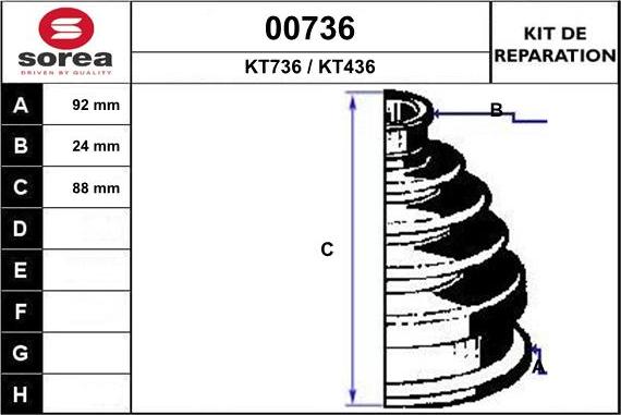 SNRA 00736 - Bellow, drive shaft autospares.lv