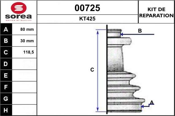 SNRA 00725 - Bellow, drive shaft autospares.lv