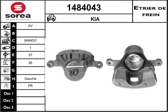 SNRA 1484043 - Brake Caliper autospares.lv