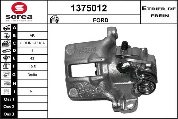 SNRA 1375012 - Brake Caliper autospares.lv