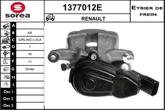 SNRA 1377012E - Brake Caliper autospares.lv