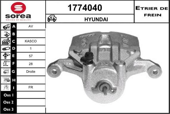 SNRA 1774040 - Brake Caliper autospares.lv