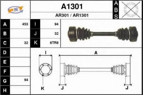 SNRA A1301 - Drive Shaft autospares.lv