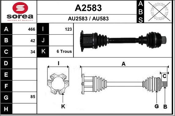 SNRA A2583 - Drive Shaft autospares.lv