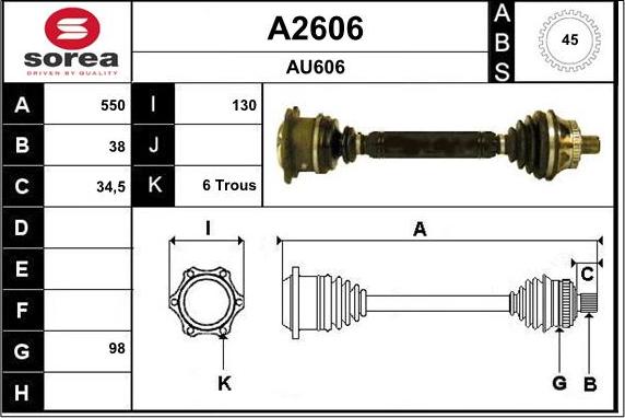 SNRA A2606 - Drive Shaft autospares.lv