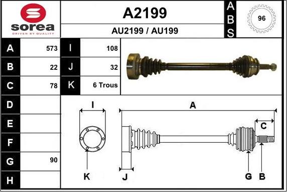 SNRA A2199 - Drive Shaft autospares.lv