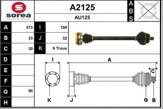 SNRA A2125 - Drive Shaft autospares.lv