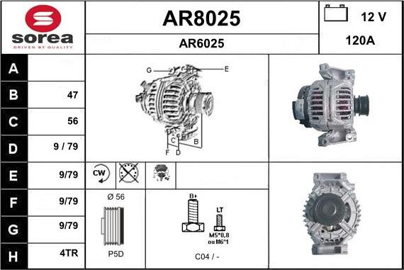 SNRA AR8025 - Alternator autospares.lv