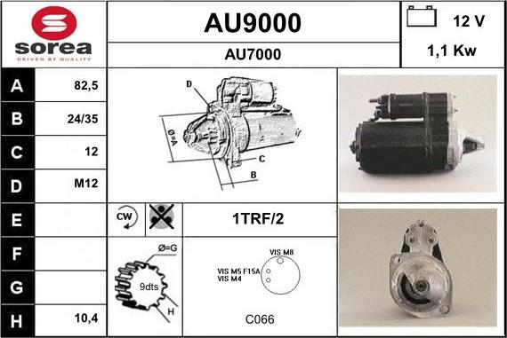 SNRA AU9000 - Starter autospares.lv