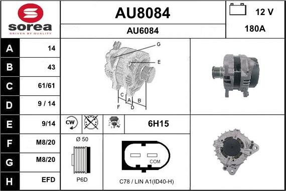 SNRA AU8084 - Alternator autospares.lv