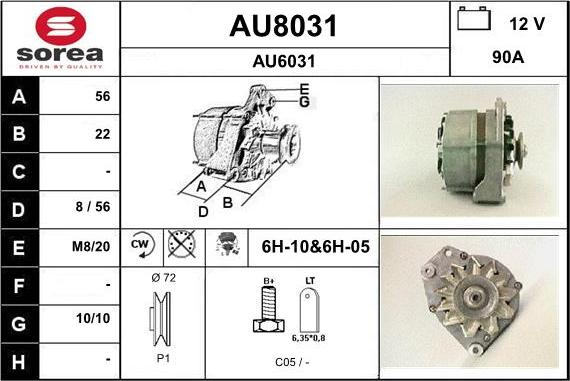 SNRA AU8031 - Alternator autospares.lv