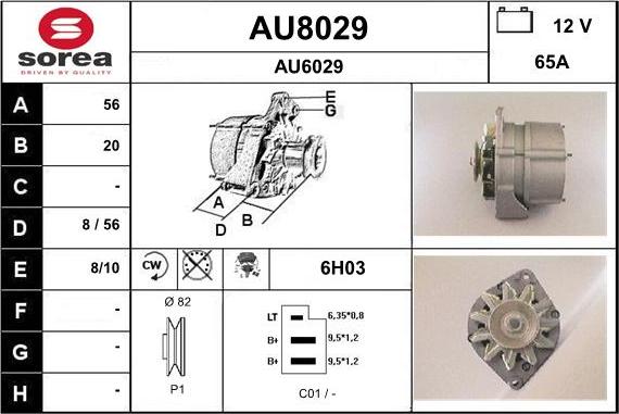 SNRA AU8029 - Alternator autospares.lv