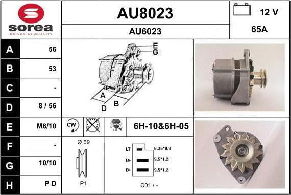 SNRA AU8023 - Alternator autospares.lv