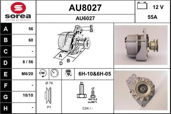 SNRA AU8027 - Alternator autospares.lv