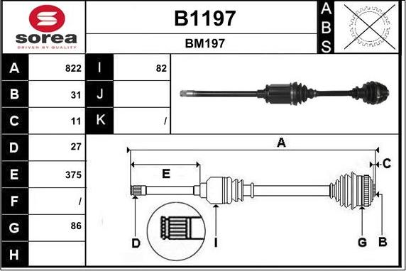 SNRA B1197 - Drive Shaft autospares.lv