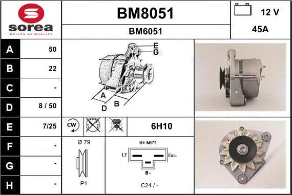 SNRA BM8051 - Alternator autospares.lv